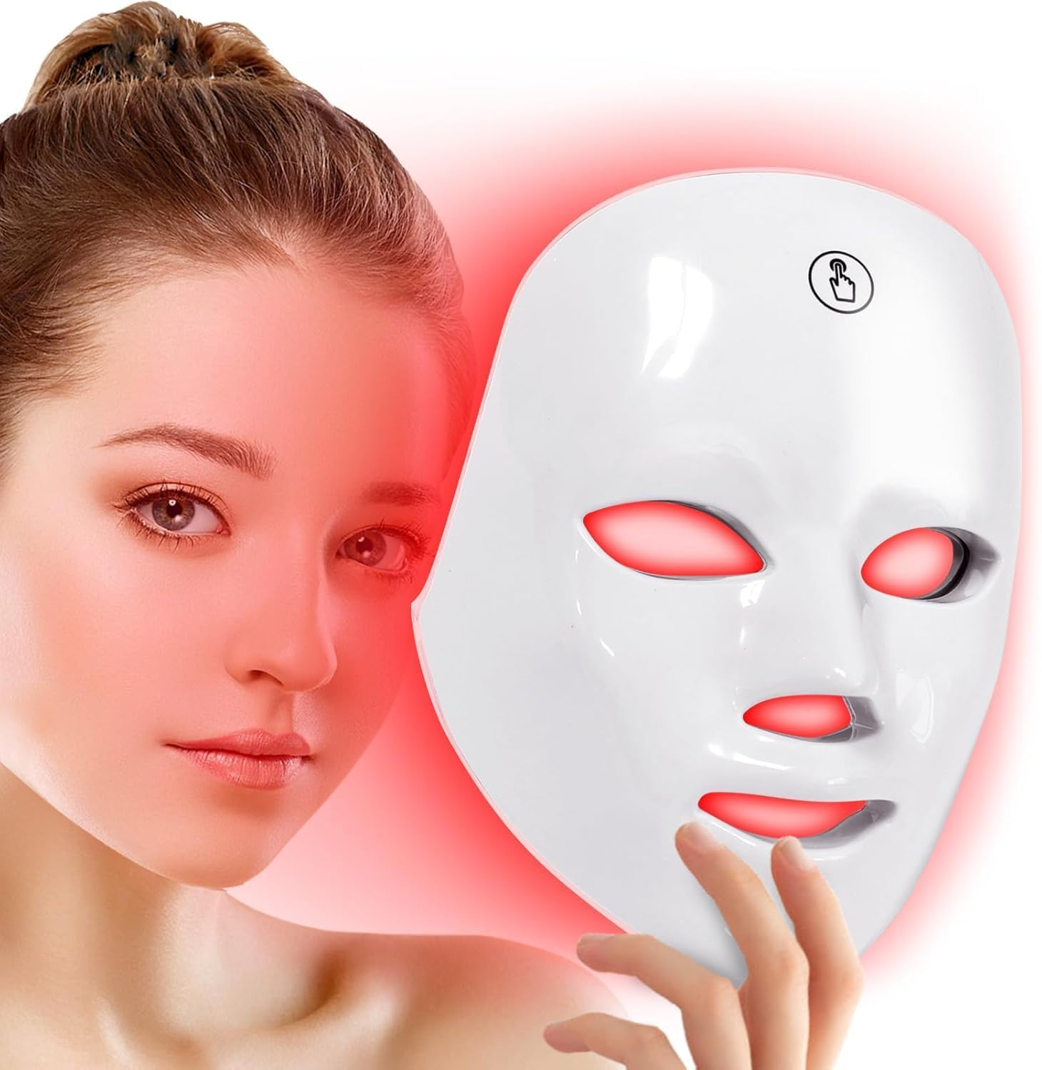 Led Face Mask - 7 Color Photon Facial Mask for Skin Care, Red Light Mask for Glowing Skin, Home Face Lifting Skin Rejuvenation Beauty Mask image number 3