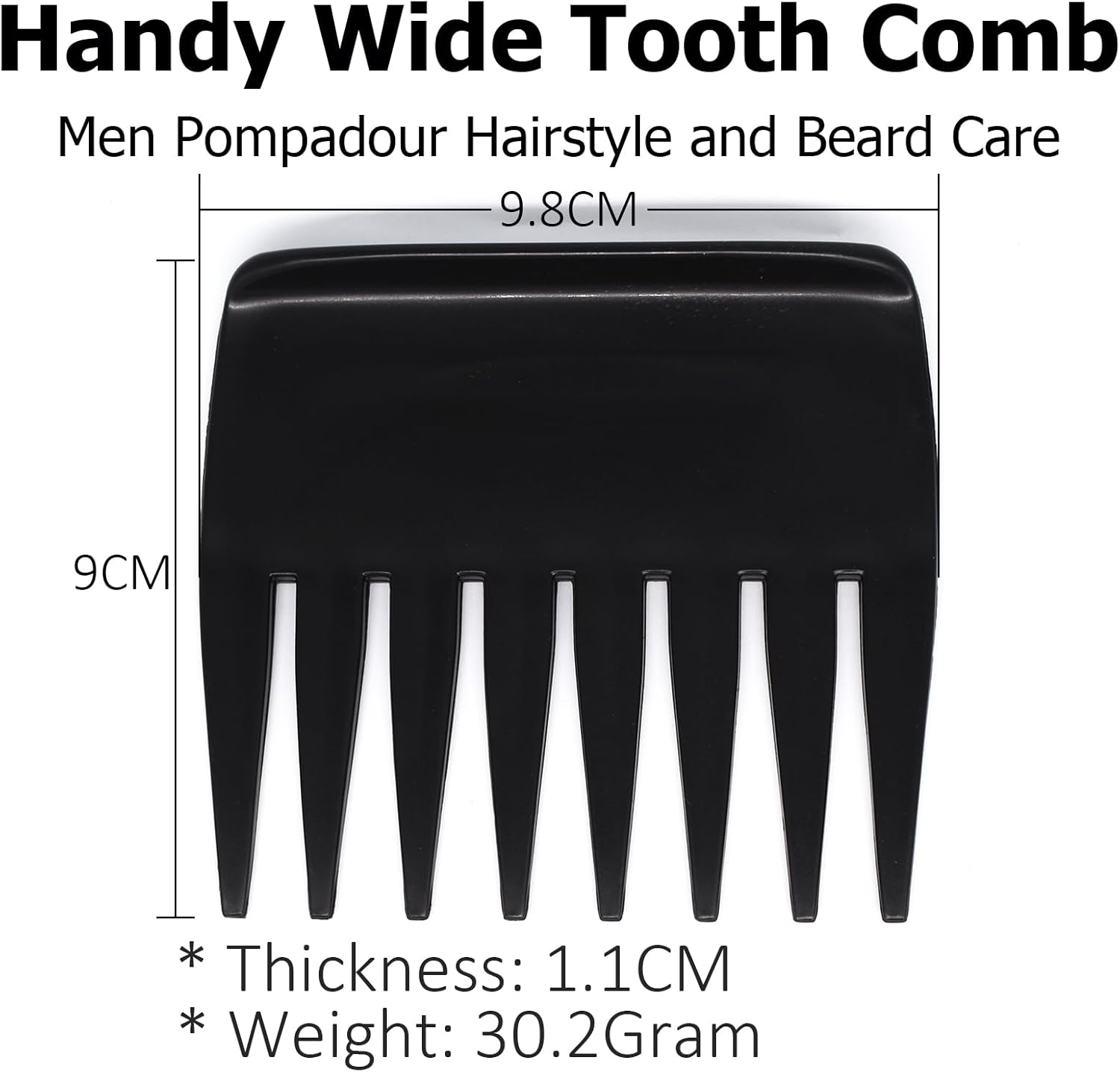 ZEROKIWI Professional Men'S Styling Comb, Anti-Static Pompadour Streaker Comb, Texture Wide Tooth Comb for Hairstyling, Shaping, Wet Pick, Black image number 2