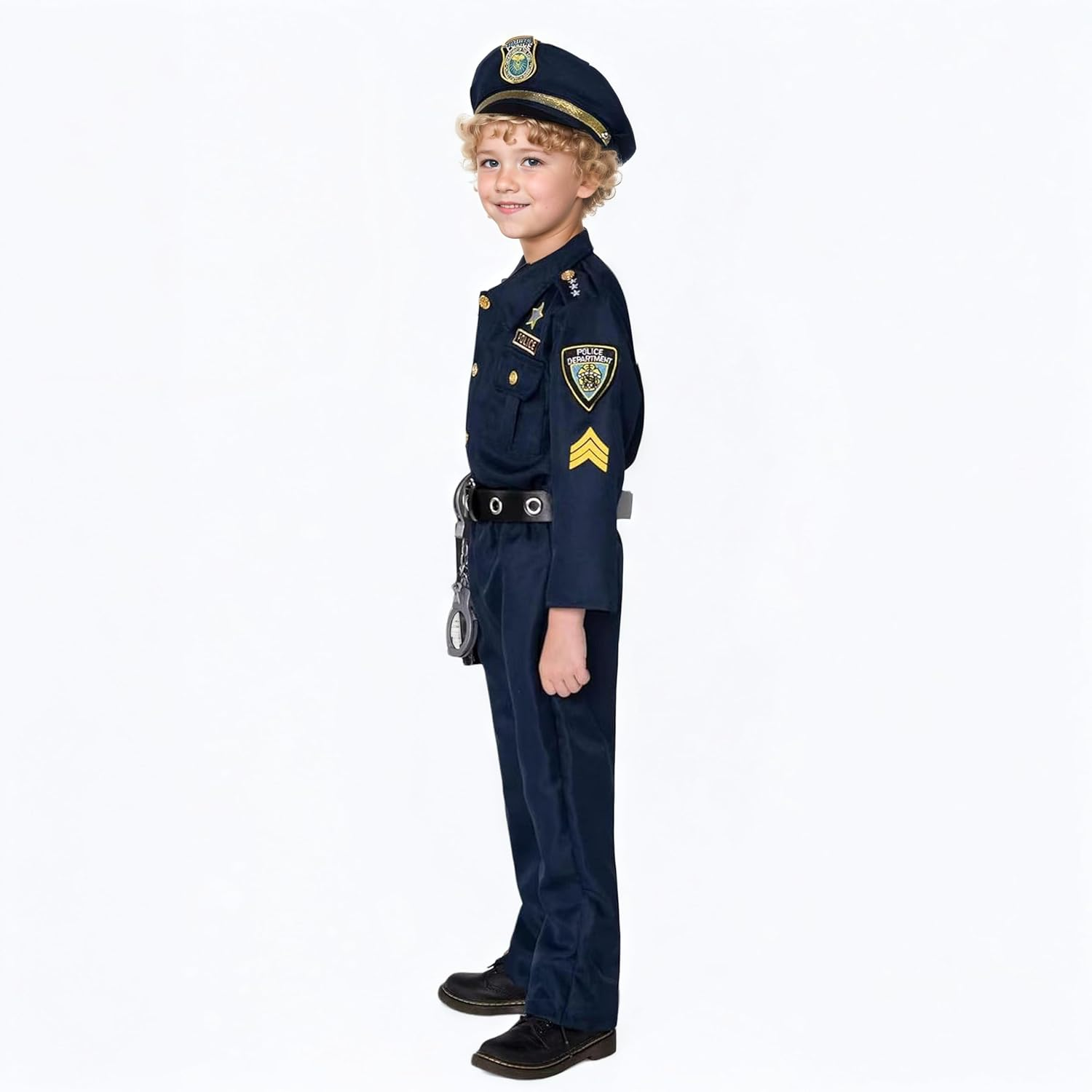 Police Costume Kids Police Officer Costume for Boys Girls, Halloween Cop Costumes Kids image number 3