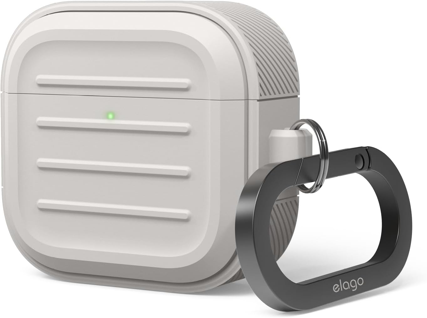 Elago Armor Case Compatible with Airpods 4Th Generation Case - Compatible with Airpods 4 Case, Carabiner Included, Supports Wireless Charging, Shock Resistant, Full Protection (Stone)