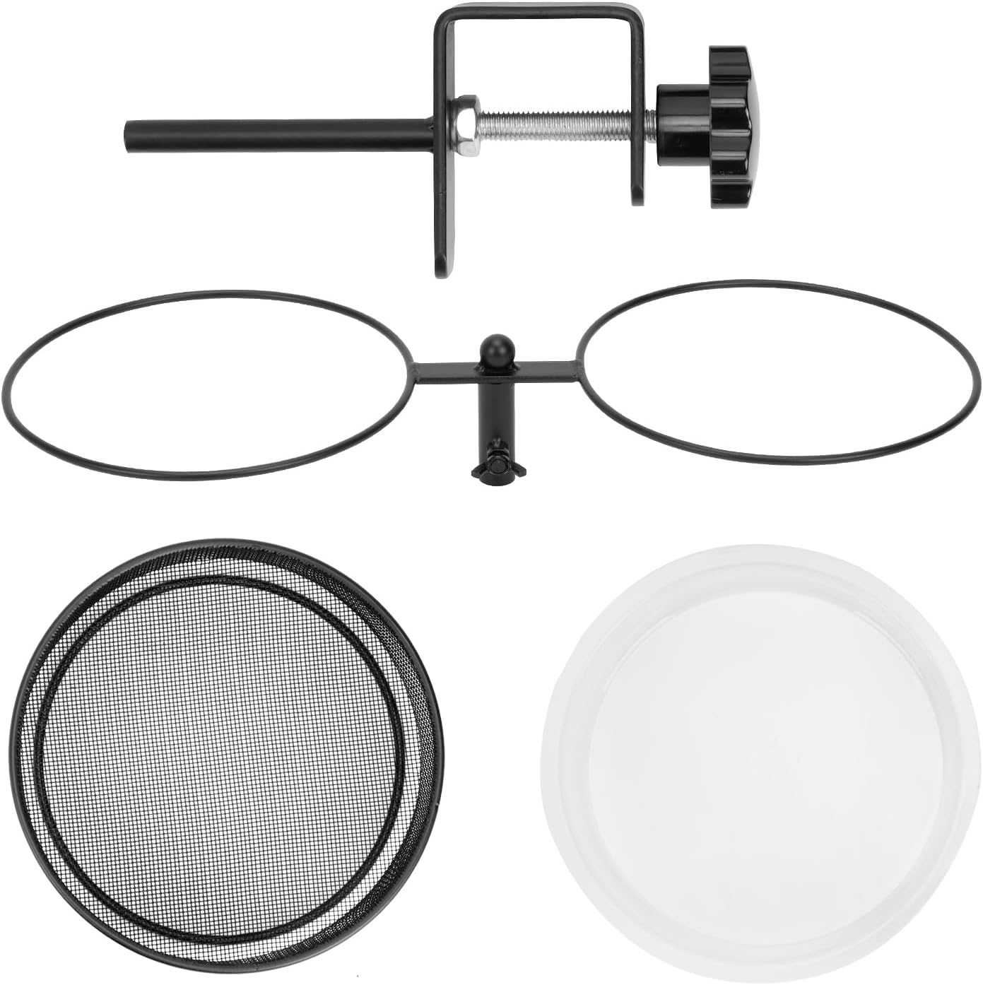 Mosegor 2 in 1 Bird Feeder Deck Mount, Bird Feeding Stand Detachable Bowl Wild Bird Water Food Container Station for Garden Yard Outdoor Balcony Decoration (Round2) image number 1