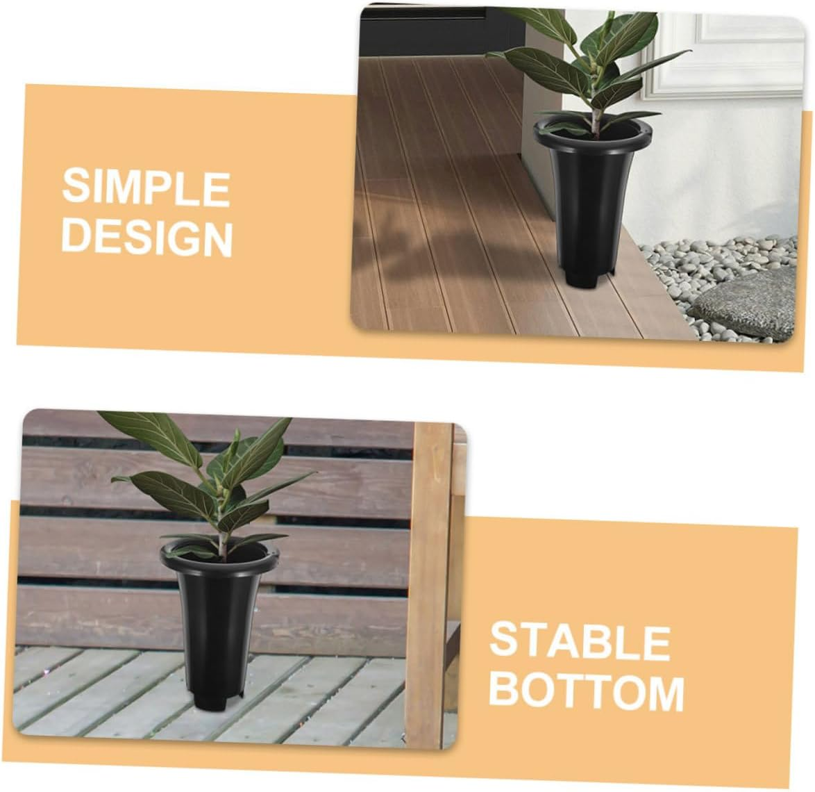 10Pcs Black Thickened Plastic Nursery Pots for Plants, Extra Large round Orchid Containers with Drainage, Suitable for Indoor Gardening and Plant Cultivation image number 5