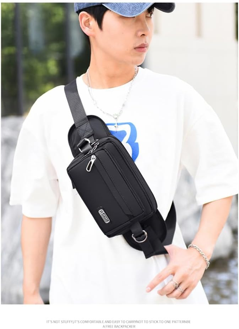 Fanny Pack for Women Men, Large Capacity Waist Wallet Bag, Adjustable & Waterproof Bum Belt Pouch for Travel, Running, Shopping, Hiking, Dog Walking, Cycling, Climbing, Black