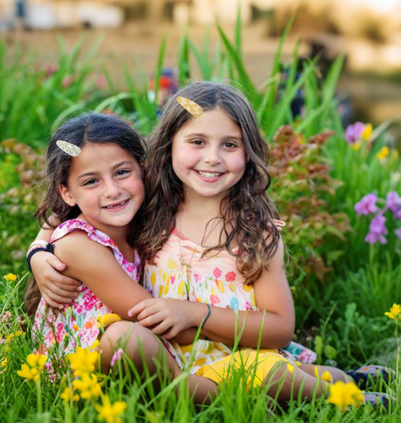 28Pcs Baby Hair Clip, Betterjonny Floral Snap Hair Clips Cloth Metal Hair Clips Cute Pattern Hair Pins Hair Accessories for Baby Toddler Kids image number 3