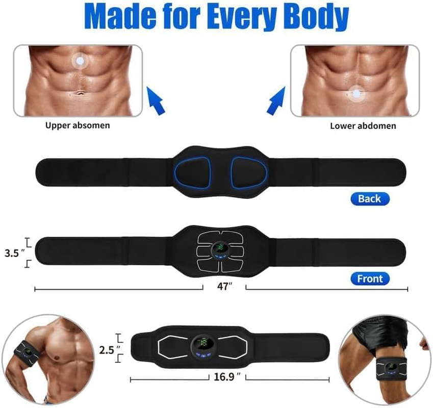Electronic Muscle Stimulator, Abs Stimulator Muscle Toner, Ab Machine Trainer for All Body, Fitness Strength Training Workout Equipment for Men and Women image number 3