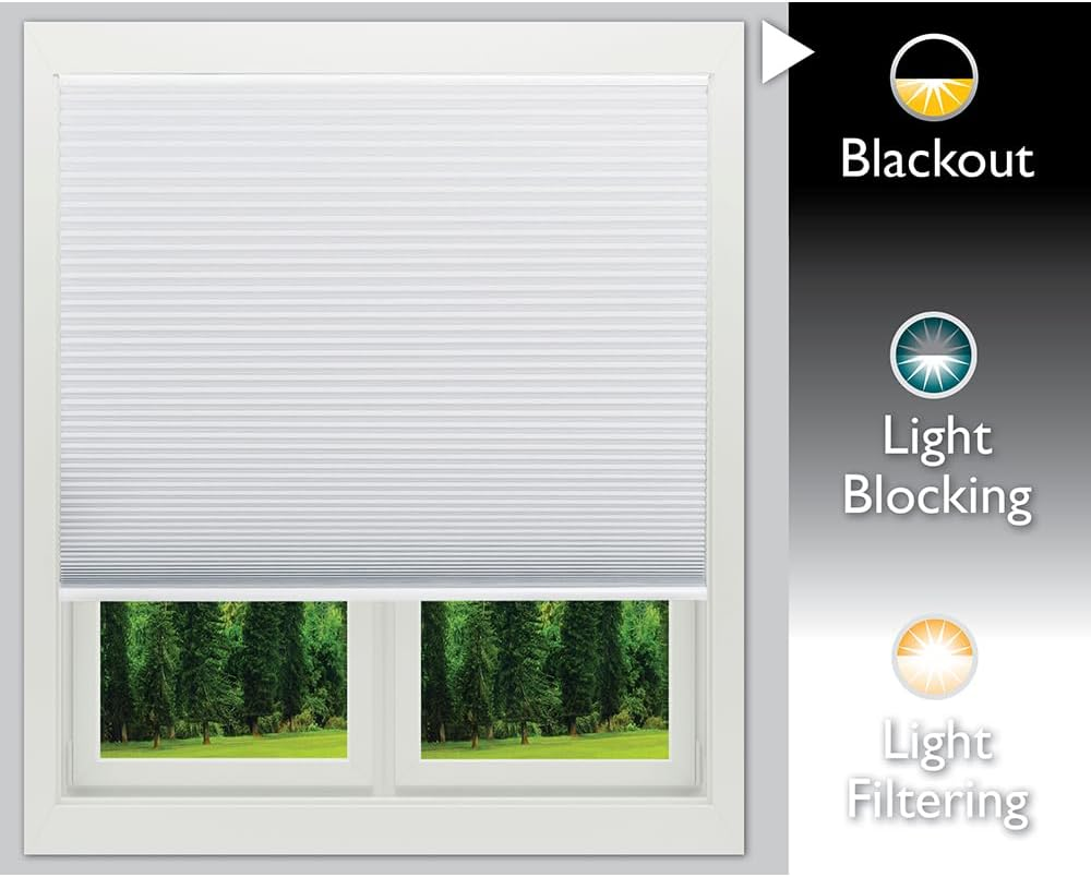 Easy Lift Trim-At-Home Cordless Cellular Blackout Fabric Shade White, 30 in X 64 In, (Fits Windows 19"- 30") image number 3