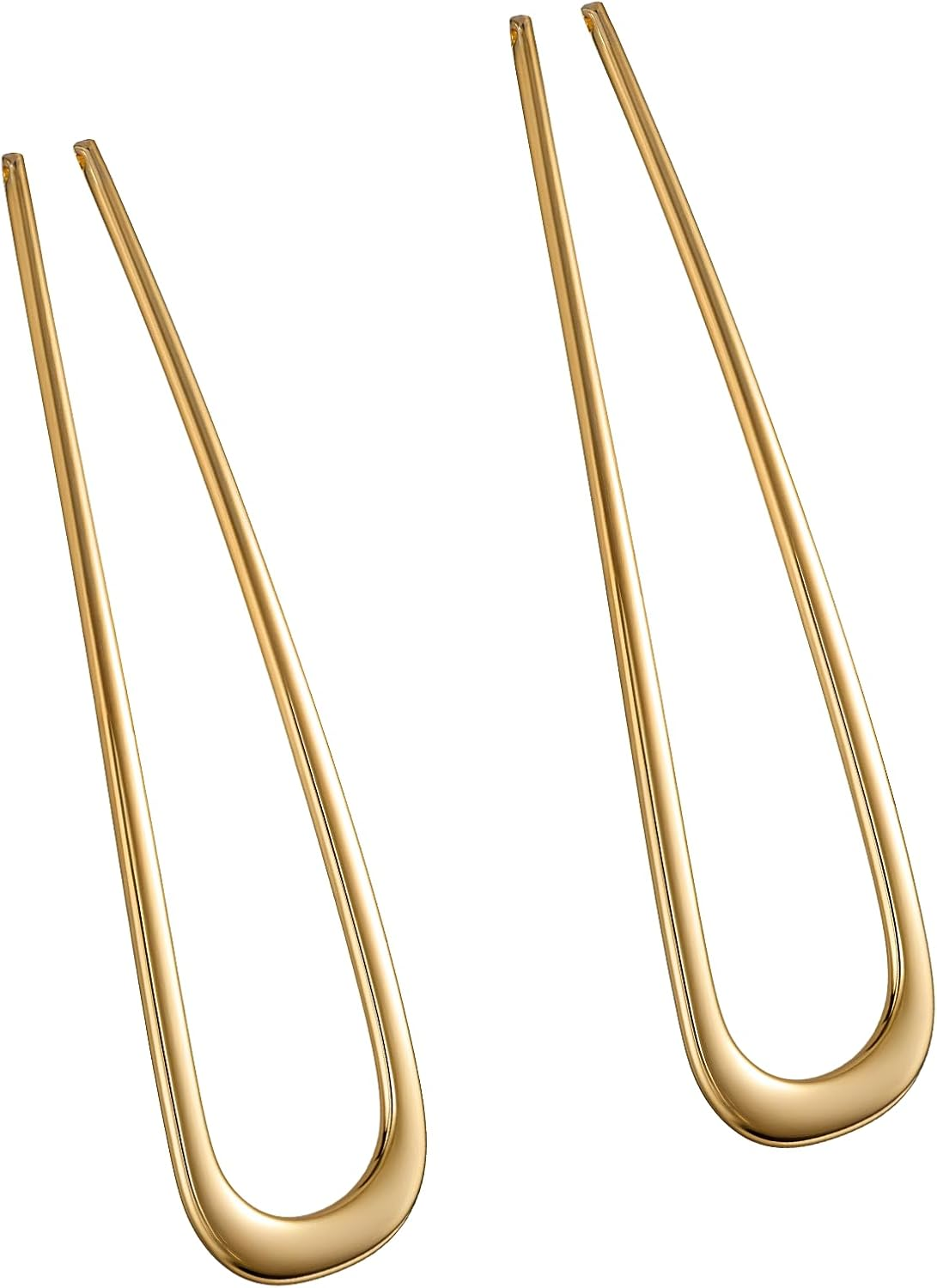 2 Pieces French Twist Hair Pins, U Shaped Hair Pins for Thick Hair, French Hair Pins for Women, Bun Pins for Hair, Chignon Hairpin Tool for Girls, Hair Types, Styling Accessories image number 4