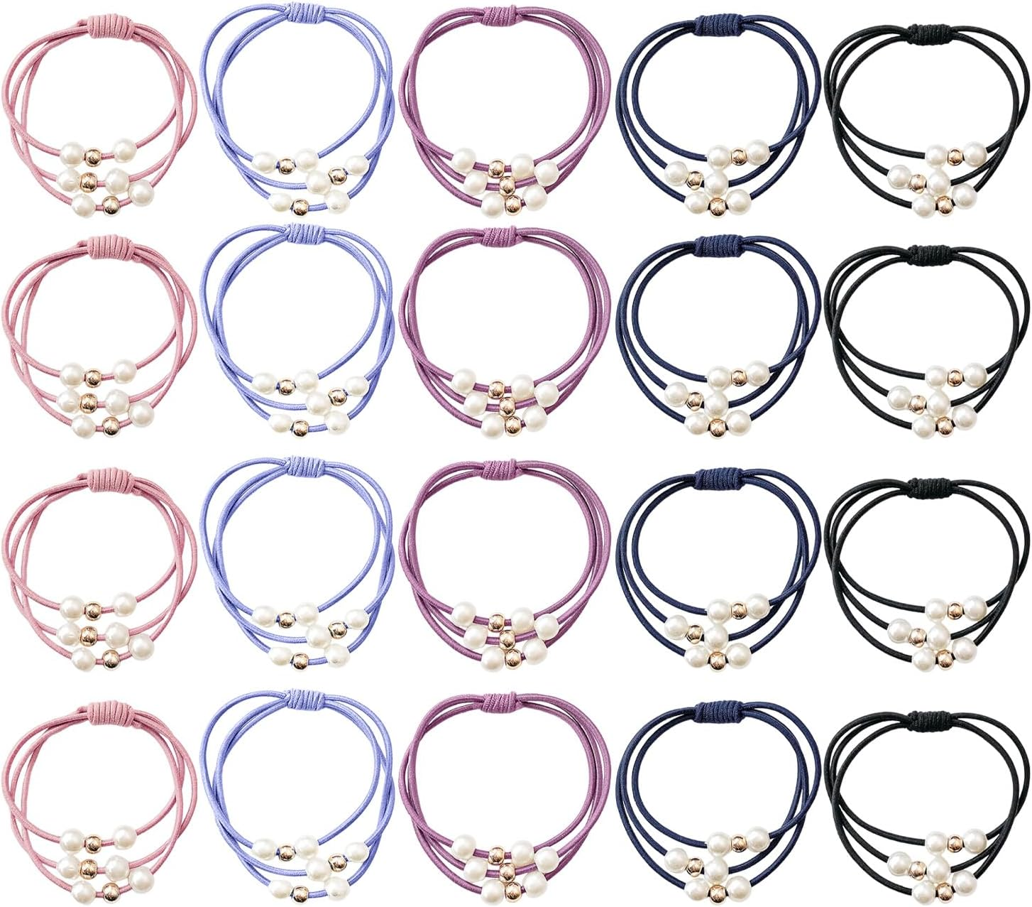 Pack of 20 Elastic Hair Rings, Multi-Layer Hair Rings, Simple and Versatile Hair Accessories, Hairstyle Accessories and Accessories for Women'S Hair Accessories.