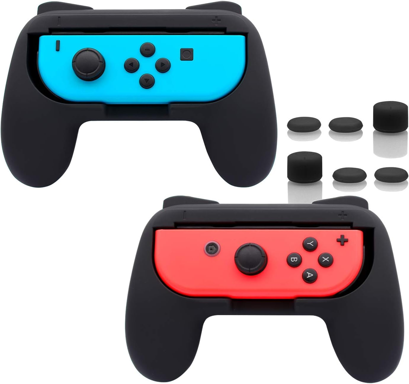 ZONEY Grips Compatible with Nintendo Switch Joy-Con&Switch OLED Model, Wear-Resistant Handle Kit Gamepad Replacement for Nintendo Switch Joy Cons &Switch OLED Model for Controller (Black)