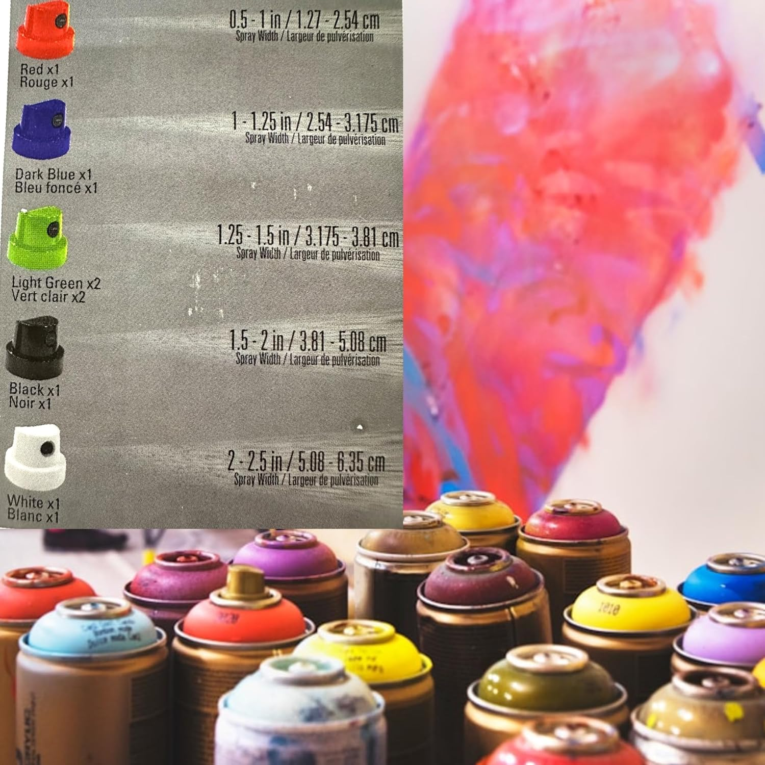 6Pc (1 Pk) Replacement Female Spray Paint Caps Variety Pack Aerosol Spray Can Cap Tips Nozzles DIY Home Improvement Projects Pro Tagger Artists Art Street Art Tips - Made in USA image number 4