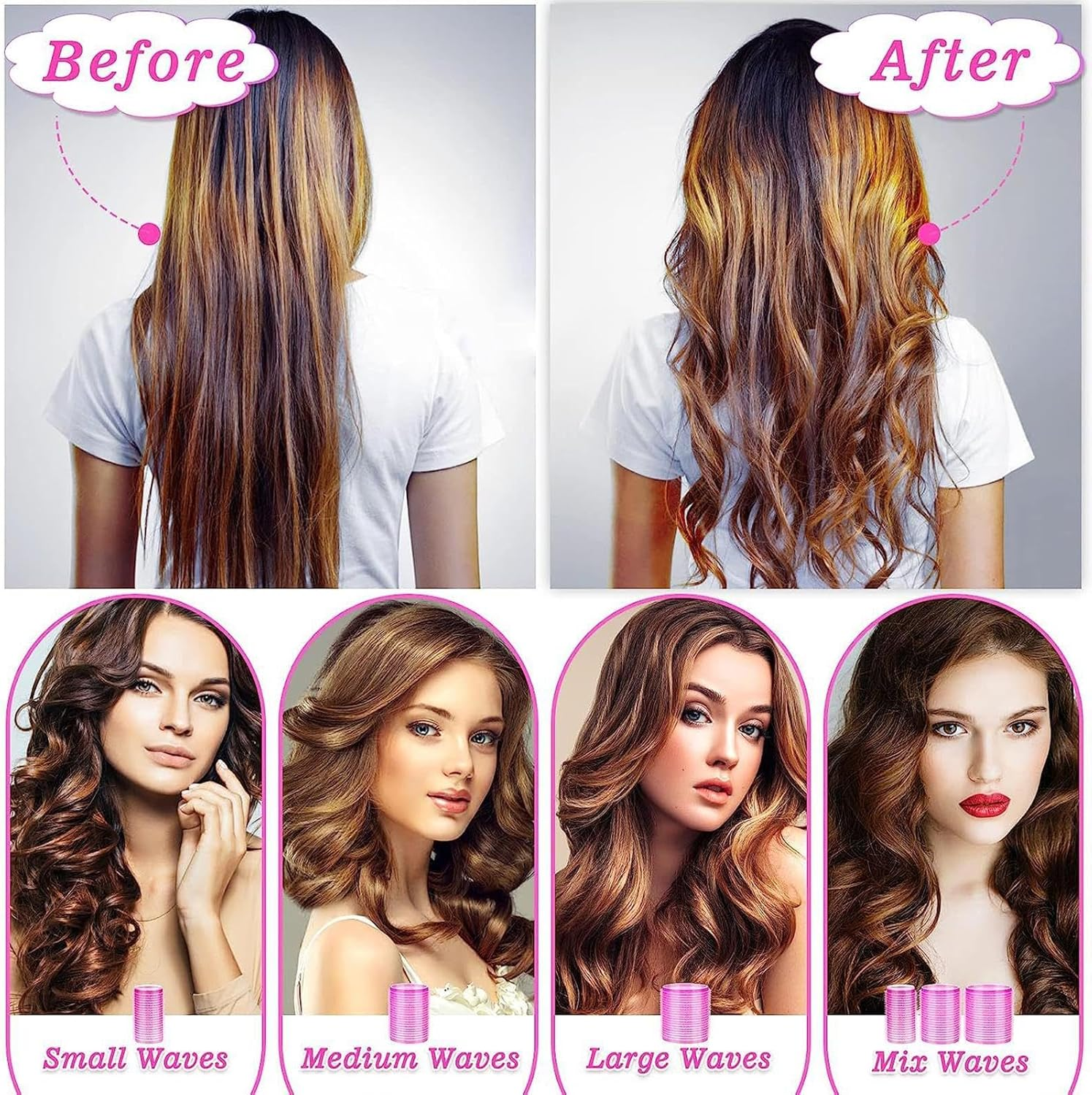 Curly Bang Roller - Hair Curling Tools | with 10 Hairpins Heatless Hair Styling Tools, Hair Curling Tools Set for Travel Use