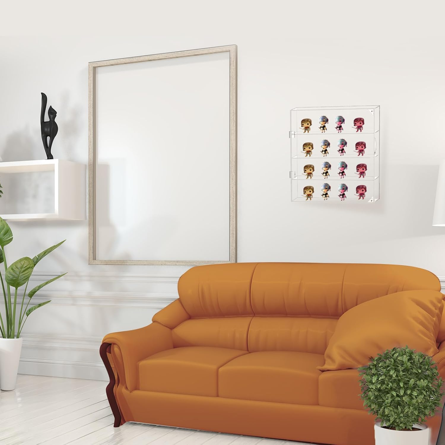 Acrylic Display Case Clear Showcase Cabinet with Door Wall Mounted Collection Shelf Dustproof Box Organizer for Mini Toys , Collections, Stone, Amiibo.Suit for Figures within 3 Inch Height image number 5