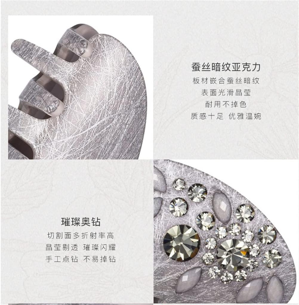 Alligator Clip,Headdress,Hair Clamp,Hairpins,Hairpin Rhinestone Pearl Clip Headdress behind the Head Mother Word Clip Horizontal Clip Spring Clip (Color : A, Size : 6.9 * 4.5Cm) image number 1