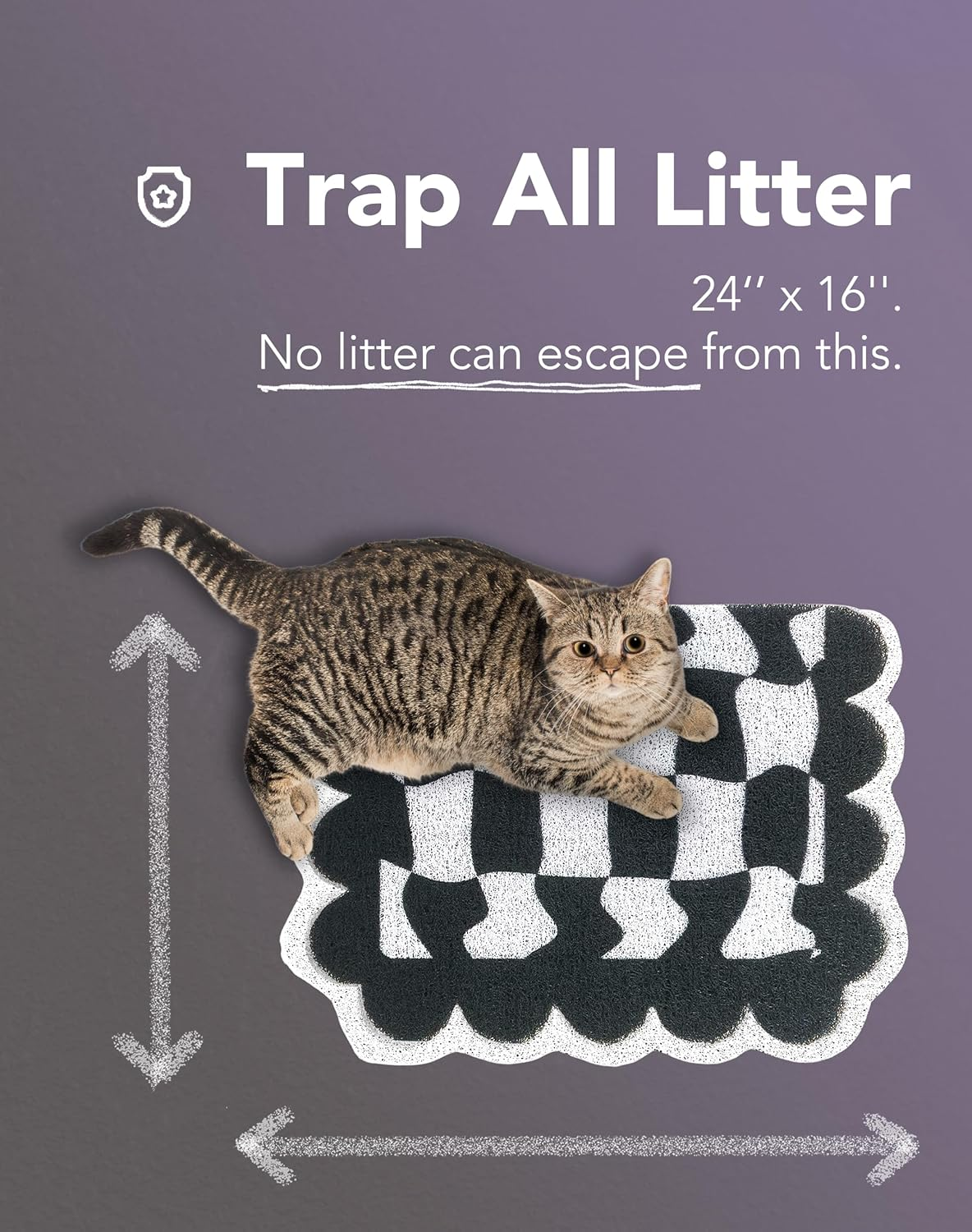 Lukamoo&reg; Cute Cat Litter Mat (24&rsquo;'X&rsquo;16&rsquo;&rsquo;), Large, for Kitty Litter & Cute Cat Litter Box, Cat Accessories for Indoor Cats image number 4