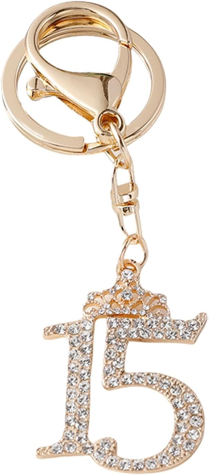Wjnflqn Elegant Keychains - Number 15 Bag Keyrings Pendant,Creative Purse Bag Ornaments, Fashion Backpack Pendant for Wallet Phone
