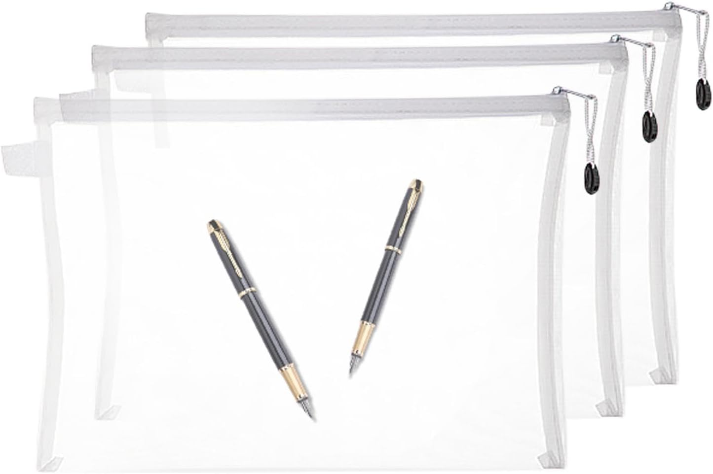 Jigsaw Puzzle Storage Case - 3 Piece Clear Case, Puzzle Storage Bags | Extra Large Clear Nylon Zipper Bags, Multipurpose Bag for School Supplies, Puz