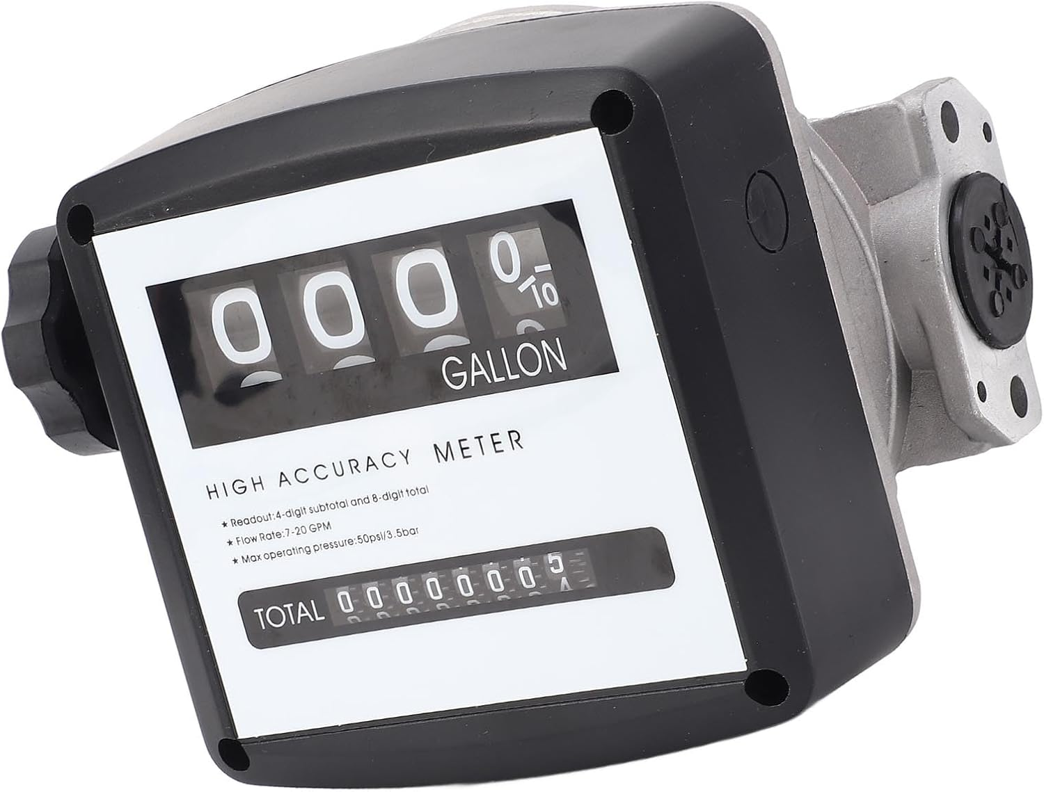 Generic 4 Digit Aluminum Mechanical Fuel Meter Meter Gallon Accuracy Easy Reading, Designed for Various Mechanical Equipment, Made from ABS, Aluminum Material image number 3