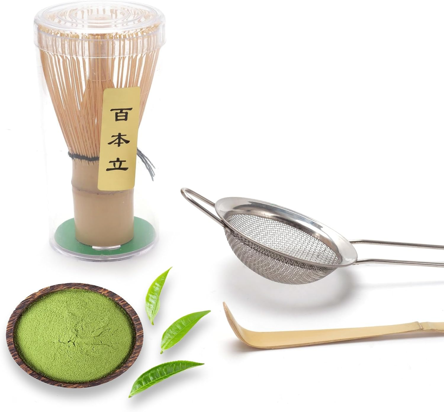 3PCS Matcha Tea Whisk Set, Tea Steeper Stirring Matcha Kits, Handmade Matcha Whisk image number 1