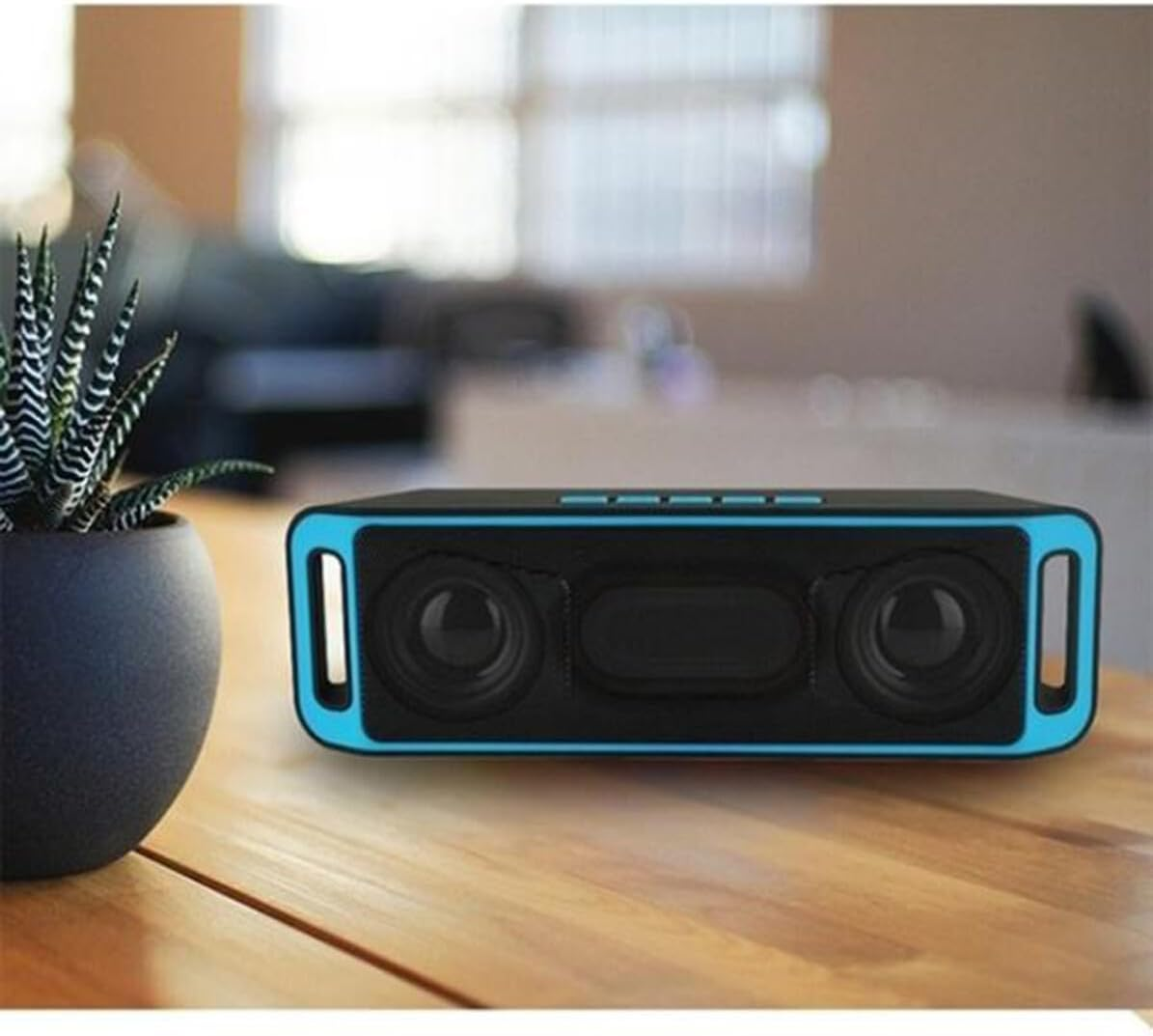 MUELODSIC Mini Portable Wireless 40 Speaker with Subwoofer USB Radio Stereo MP3 Player Compact Outdoor Speaker Blue DC50V Powered image number 2