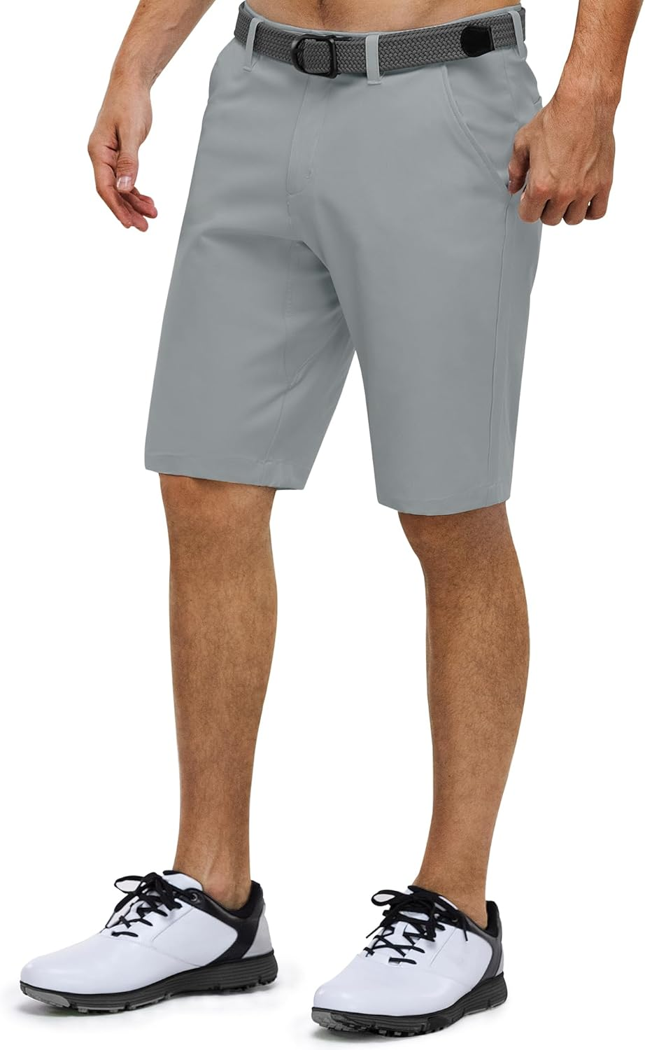33,000Ft Men'S Golf Shorts Dry Fit, 11" Lightweight Quick Dry Golf Stretch Bermuda Shorts Performance Casual Shorts with Pockets for Golf Travelling and Working