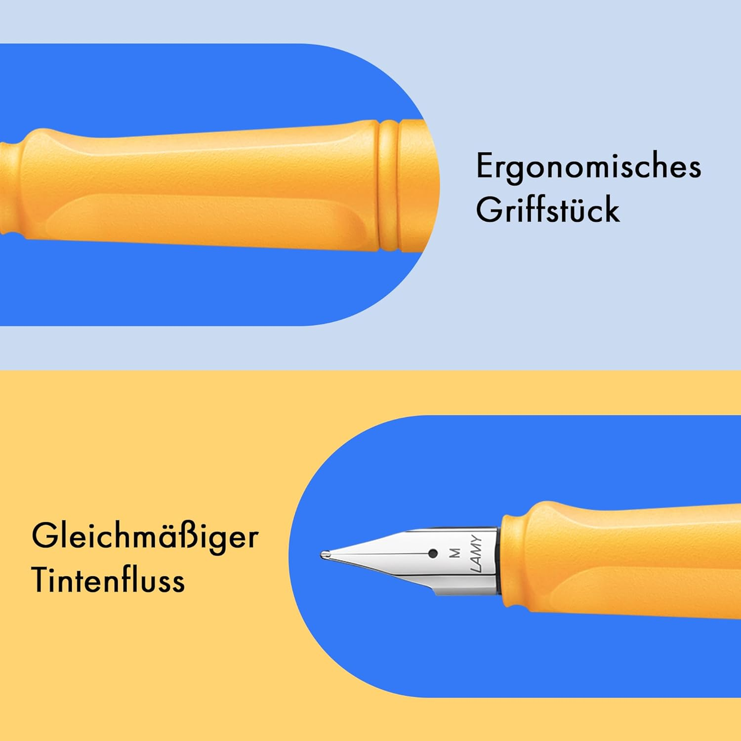 Lamy Safari Mango Fountain Pen with Ergonomic Grip and Polished Steel Nib in Line Width EF Robust ASA Plastic Includes Ink Cartridge T 10 Blue Right-Handed image number 1