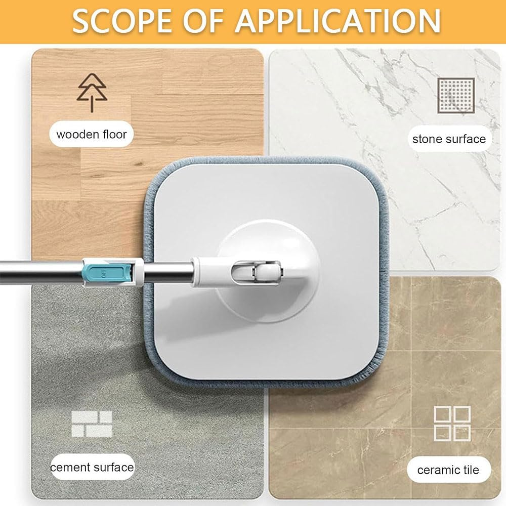 Spin Mop and Bucket with Wringer Set &ndash;Separates Clean & Dirty Water, 360&deg; Swivel Flat Mop, 6 Reusable Microfiber Pads, for Tile, Wood, Marble, and Window Cleaning image number 5