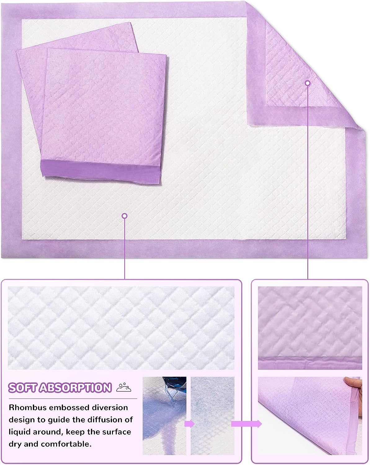 Baby Disposable Changing Pads 100 Pack Ultra Soft Waterproof Diaper Changing Liners 13 X 18 In image number 1