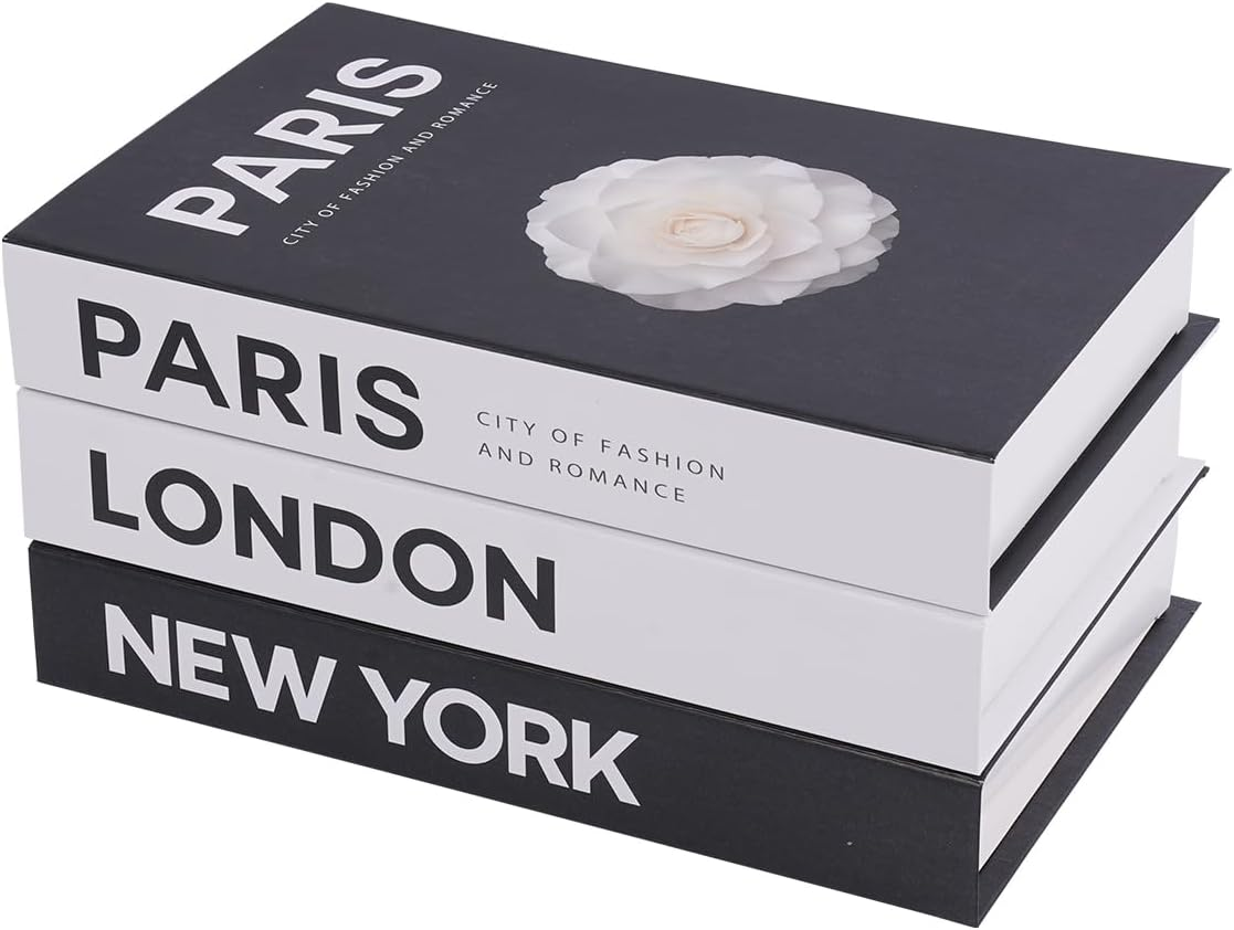 3 Pcs Fashion Decorative Books for Home Decor,Modern Faux Books for Farmhouse Decor,For Boho Decoration Coffee Table/Shelf Accessories/Office/Living Room/Bedroomfor/Desk,Hardcover Book Stack
