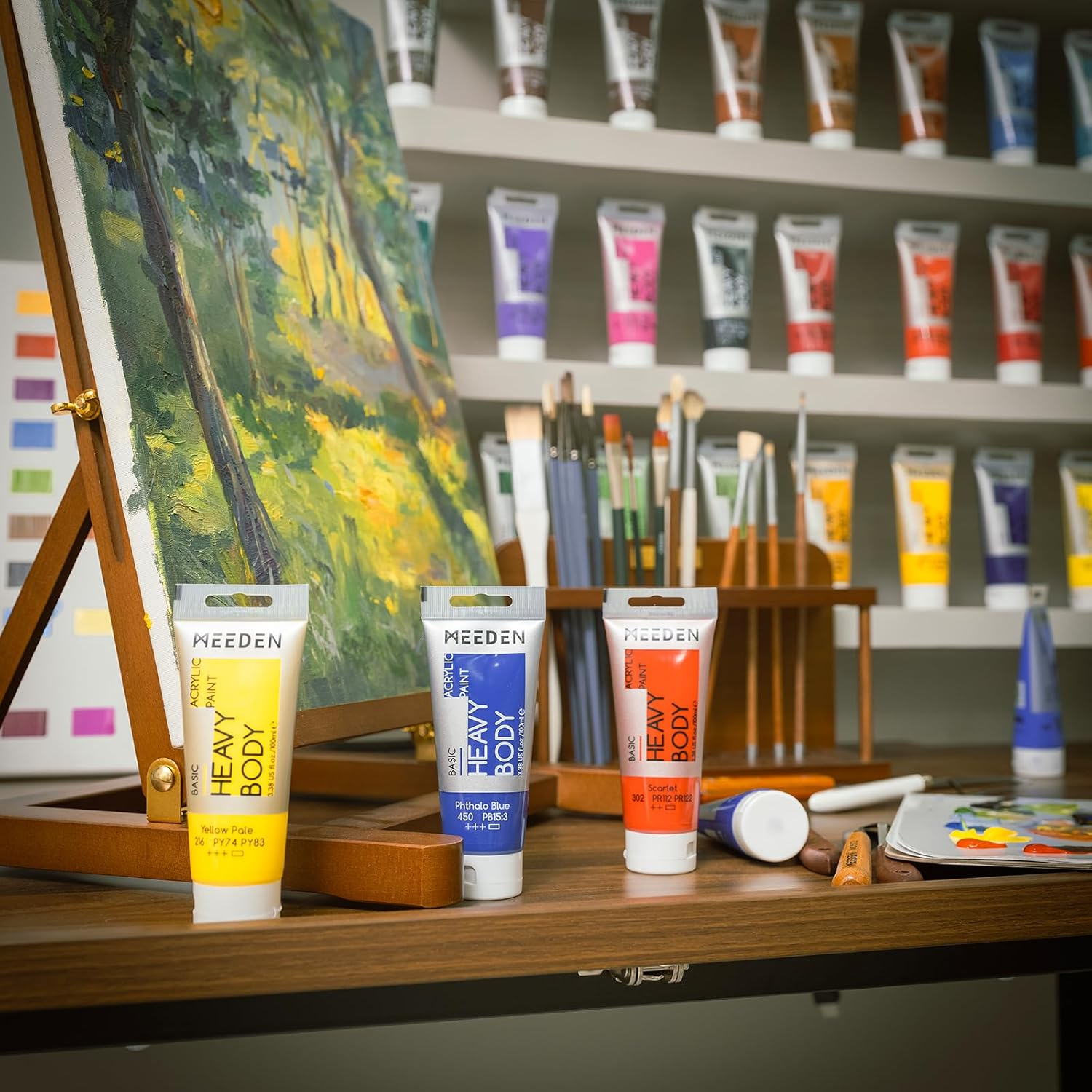 MEEDEN Titanium White Acrylic Paint: Pack of 2 Heavy Body Acrylic Paints (100Ml X 2 Tubes) - 40 Tubes Set image number 3