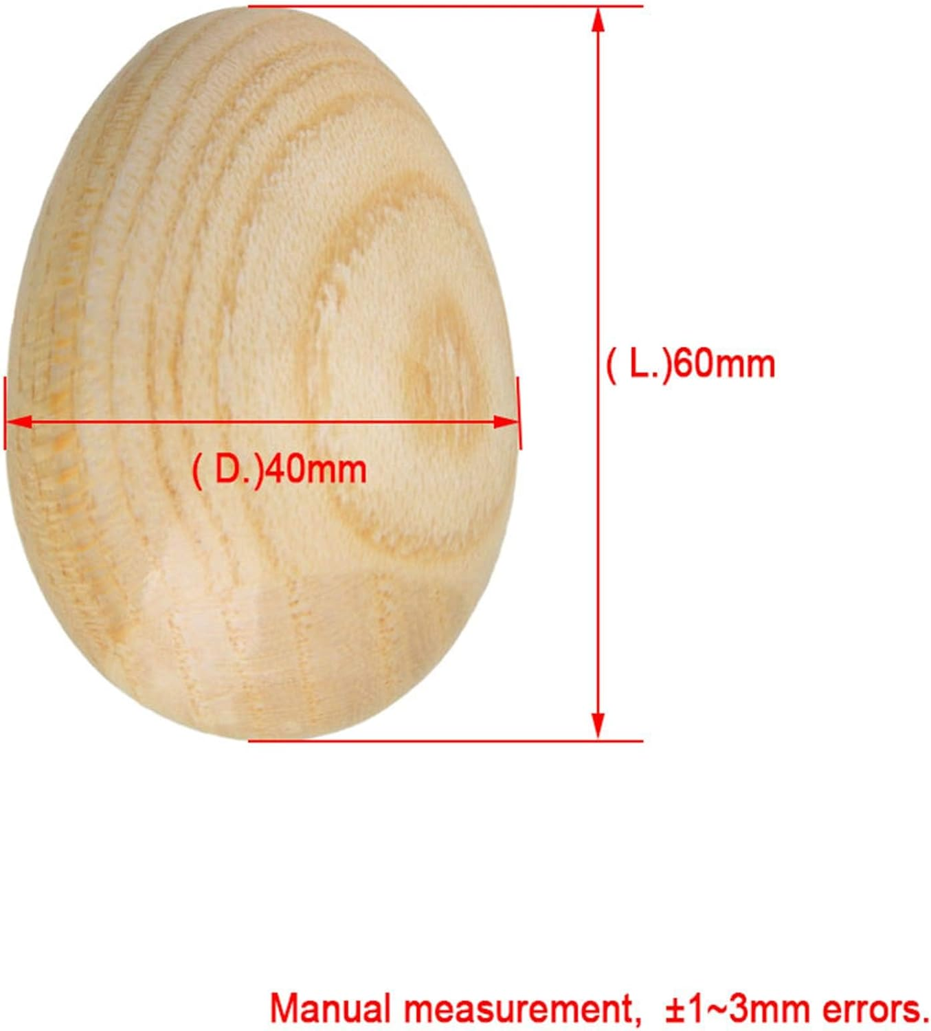 Lovermusic Finish Percussion Wooden Egg-Shaped Shakers Musical Instrument Tool Pack of 2 image number 4