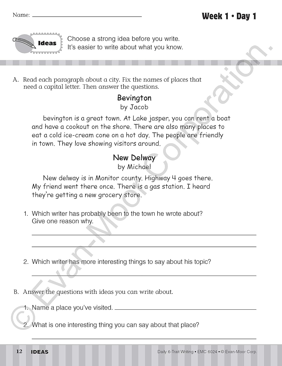 Daily 6-Trait Writing, Grade 4 Teacher Edition image number 6