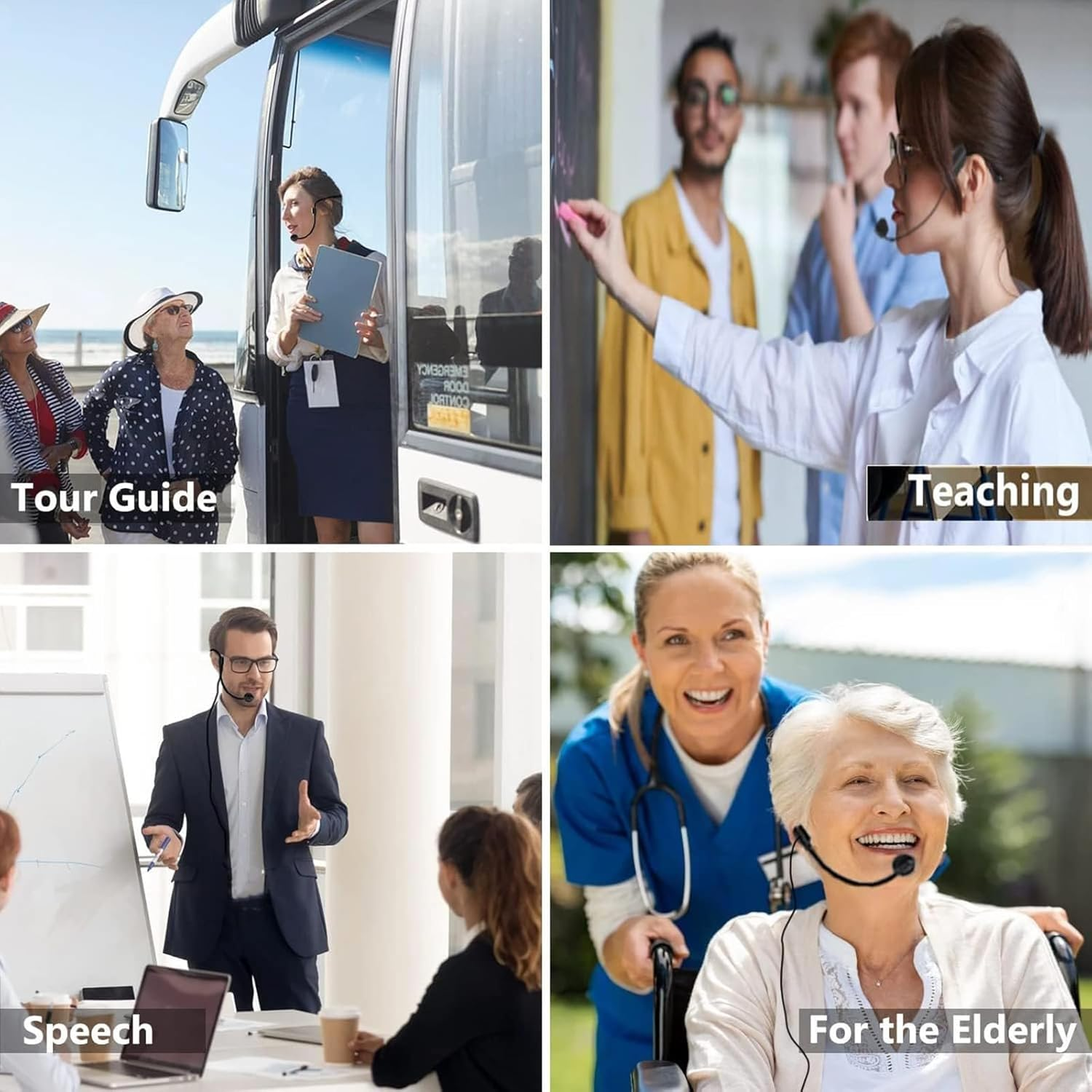 2Pcs Microphone Headset Mic, 3.5Mm Connector Jack Headset Microphone with Flexible Wired Boom for Voice Amplifier, Teachers, Speakers, Coaches, Presentations, Seniors and More image number 3