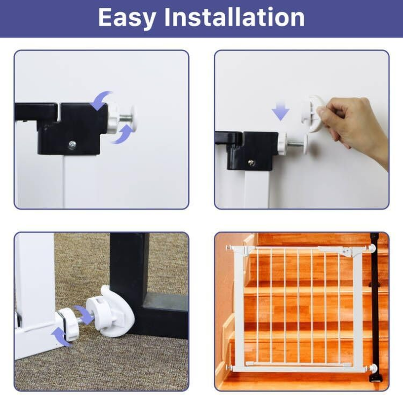 Baby Gate Banister Adapter (2 Pack) Universal Hardware for Pressure Mounted Gate - Stairs to Wall Parts for Pets - Extender for Banisters, White image number 1