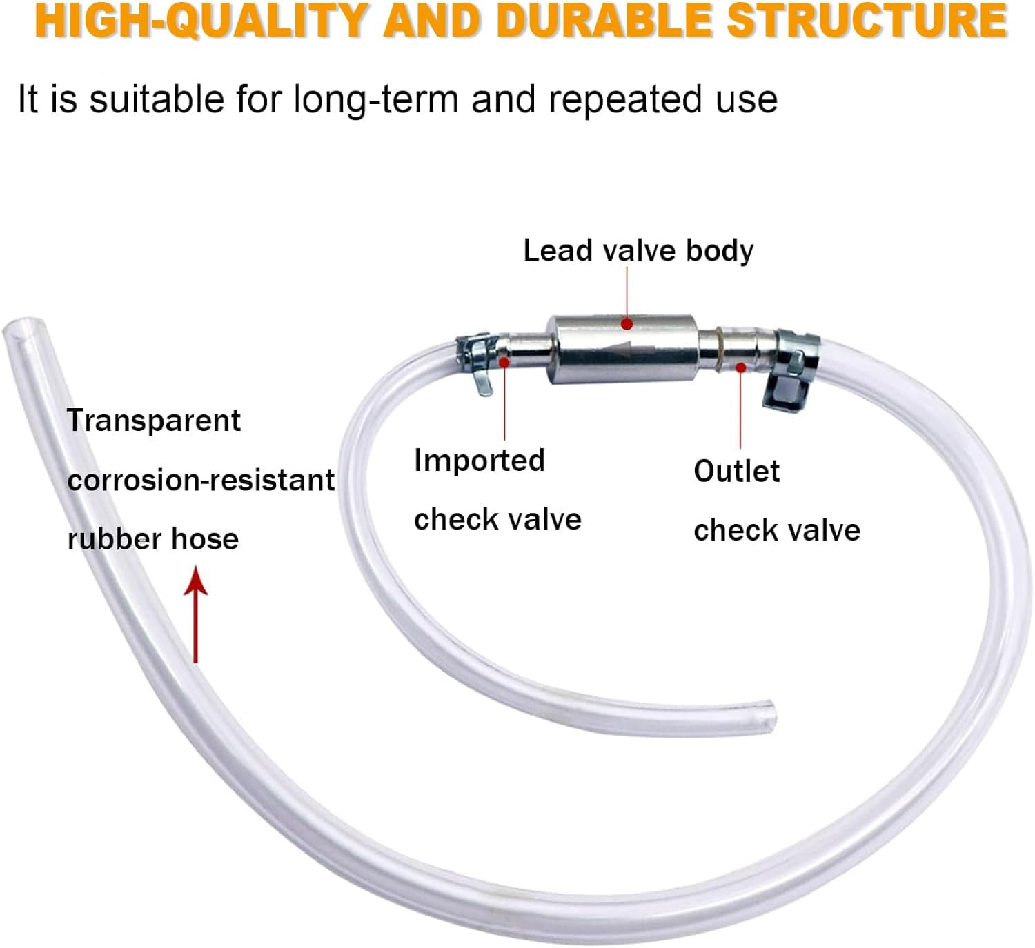 IONPSHG Brake Bleeder Hose One Way Check Valve Motorcycle Brake Fluid Replacement Kit Aluminum Body with Soft Tube Universal Brakes Bleeder Tool Cars Accessories for Car Motorbike Bike ﻿ (1)