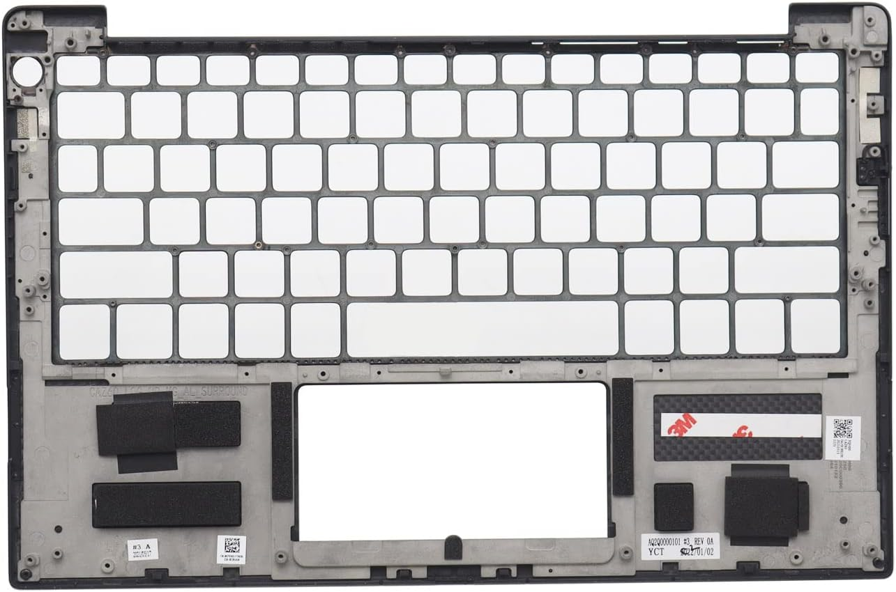New for Dell XPS 13" 9370 9380 7390 Bezel Upper Case Palmrest Cover KPRW0 0KPRW0 69GRJ 069GRJ YNWCR 0YNWCR Black image number 1