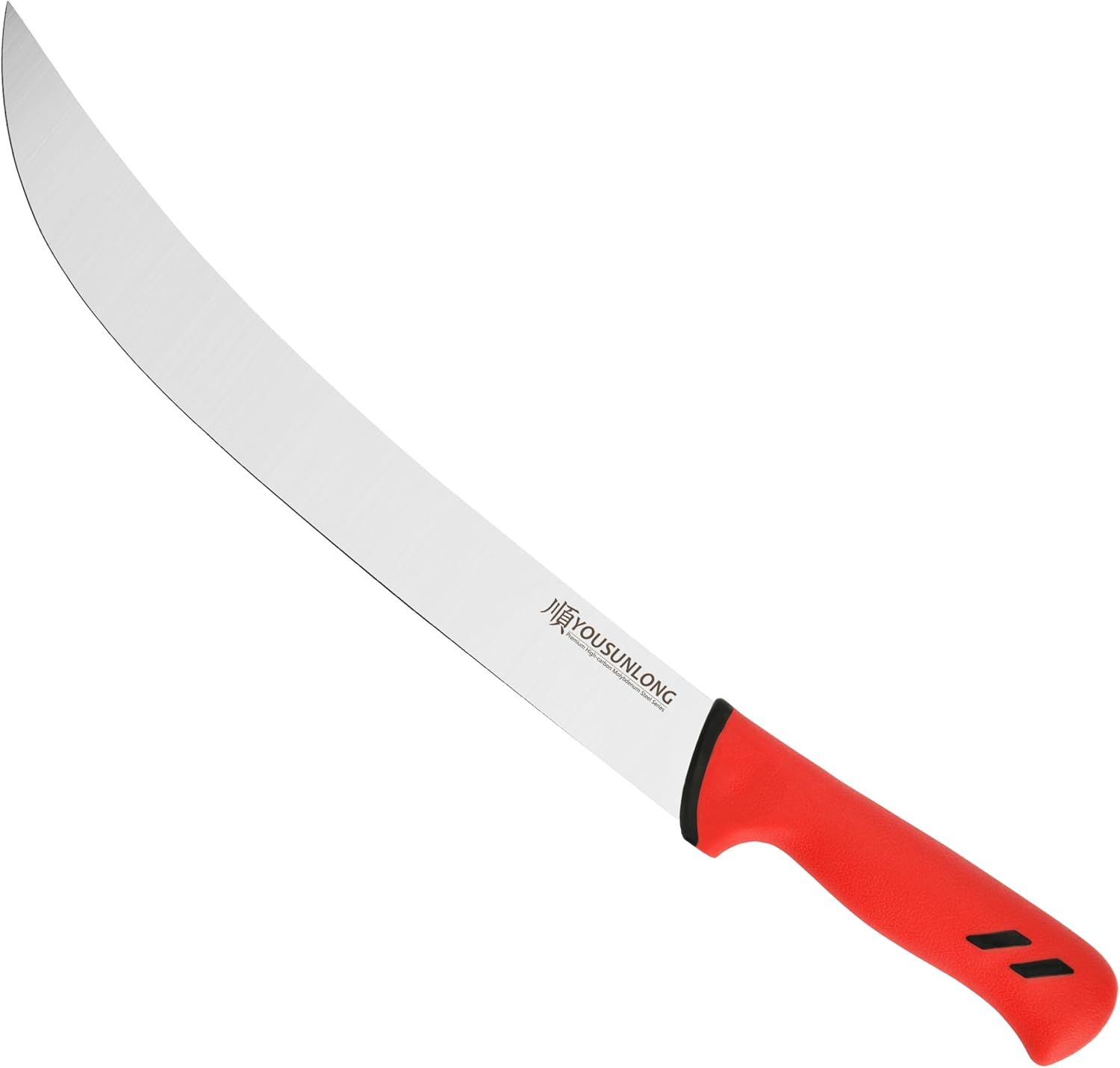 YOUSUNLONG Breaking Butcher Knife - 10 Inch Steak Knife Cimiter Knives - Premium High Carbon Molybdenum Steel Blade - Curved Knife - Santoprene Handle image number 6
