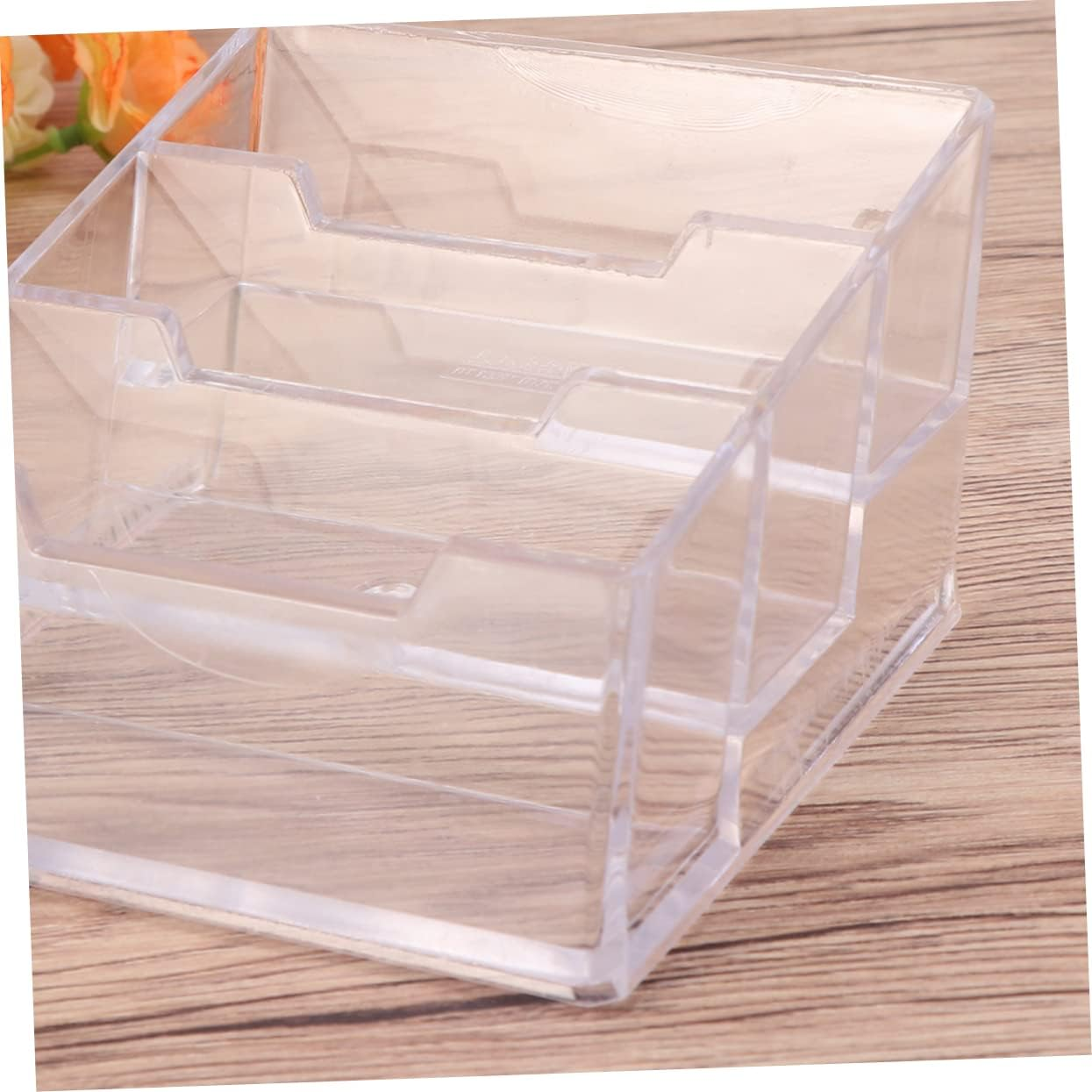 HOODANCOS Stationery Organizer Acrylic Business Case Slot Table Storage Box Office Supplies Card Holder Desk Accessory image number 4
