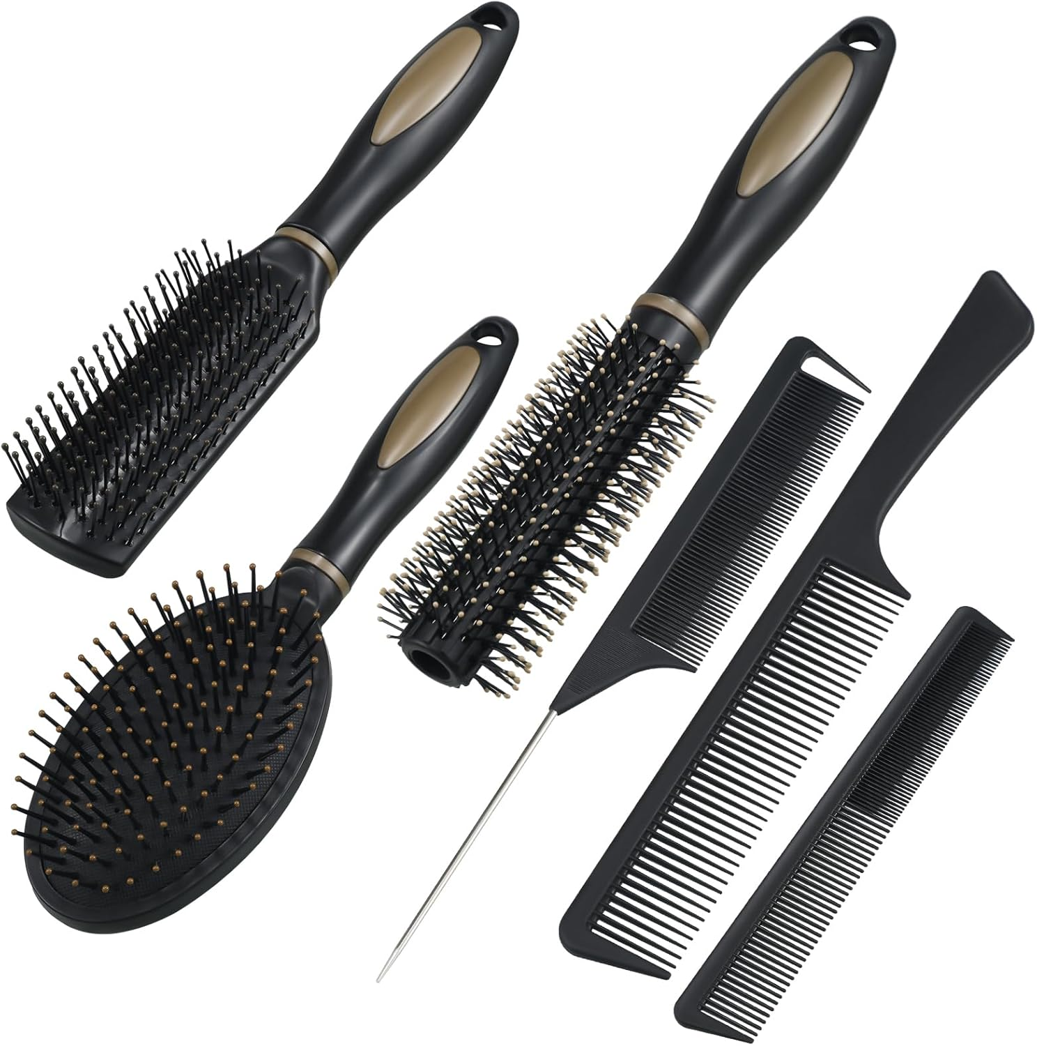 6 Piece Hair Brush Set, Massage Combs Multiple Styles Brush Hair for Women Men Home Use Travel