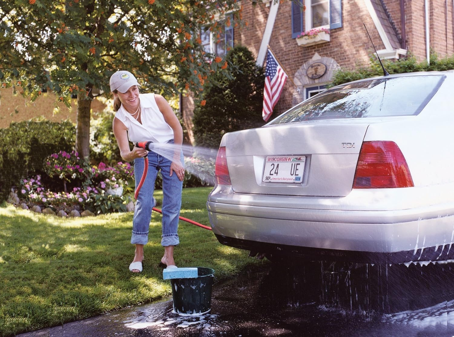 Dramm 12704 9-Pattern Revolver Spray Nozzle, Green - Blue image number 7