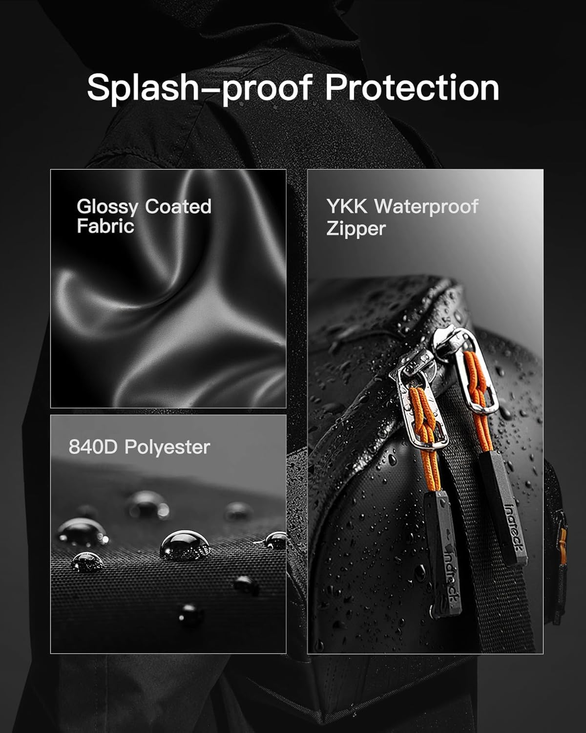 Inateck Tech Sling Bag, 135&deg; Opening Design Tech Pouch, Water-Resistant Desk Caddy Compatible with Ipad Mini, Switch, Hard Drives, Headphones, Protective Crossbody Bag for Daliy Use, Travel-Black image number 5