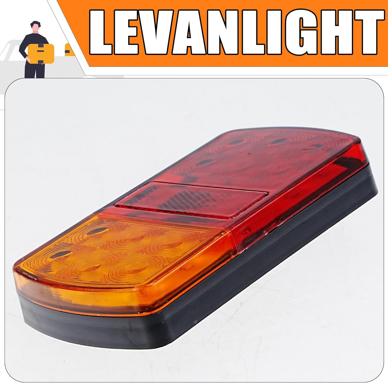 Heavy Duty Submersible Trailer Lights, 2-Pack 12-LED Stop Tail Turn Signal Lamps, Waterproof 12 Volt Durable Sealed Lighting for Trailers, Trucks, and Vans