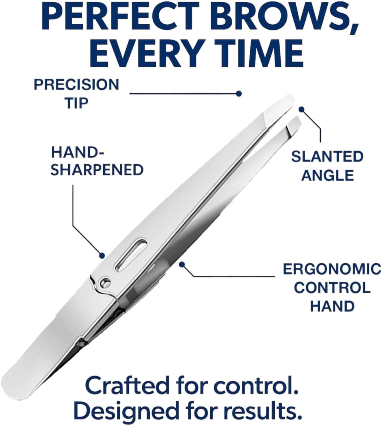 Lexziuo 2PCS Precision Tweezers Set - Professional Slant & Pointed Tweezers for Eyebrows, Facial Hair Removal, Splinter and Ingrown Hair - Stainless Steel Beauty Tools for Women & Men image number 1