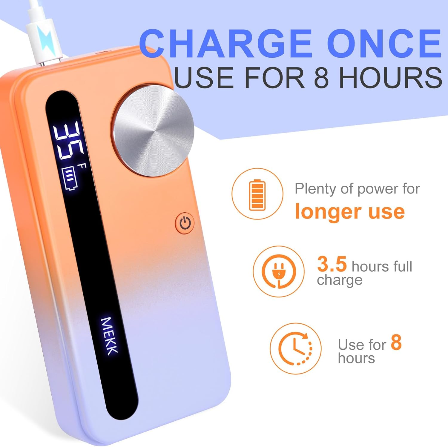 MEKK Nail Drill Kit,35000Rpm Electric Nail Drill Professional Electric Nail File with 12PCS Bits,Anti-Shaking Cordless E Filer for Nails,Home & Salon(Orange Blue)