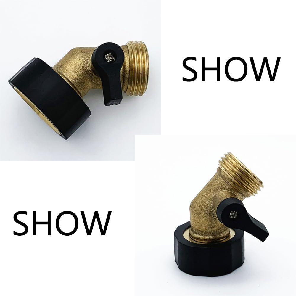 3/4'' Brass Garden Hose Connector, 45Degree Brass Manifold Tap Elbow Adapter, Irrigation Hose outside Tap Adaptor, Heavy Duty Hose Adapter, Threaded Elbow BSP Connector for Garden Hose - 4Pcs image number 6