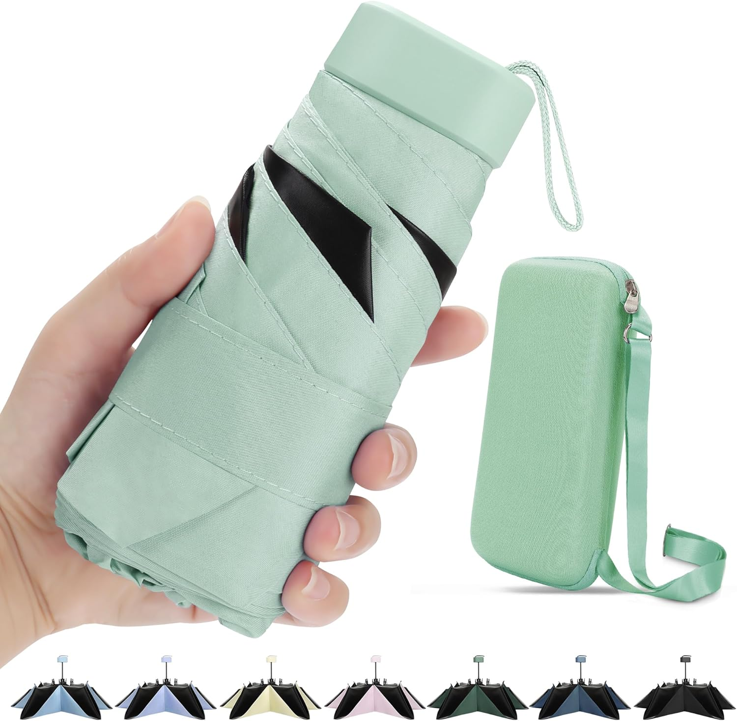 ZOMAKE UV Mini Umbrella - Lightweight Travel Umbrellas 99% UV Protection, Small Compact Portable for Women Men Kids Multiple Colors