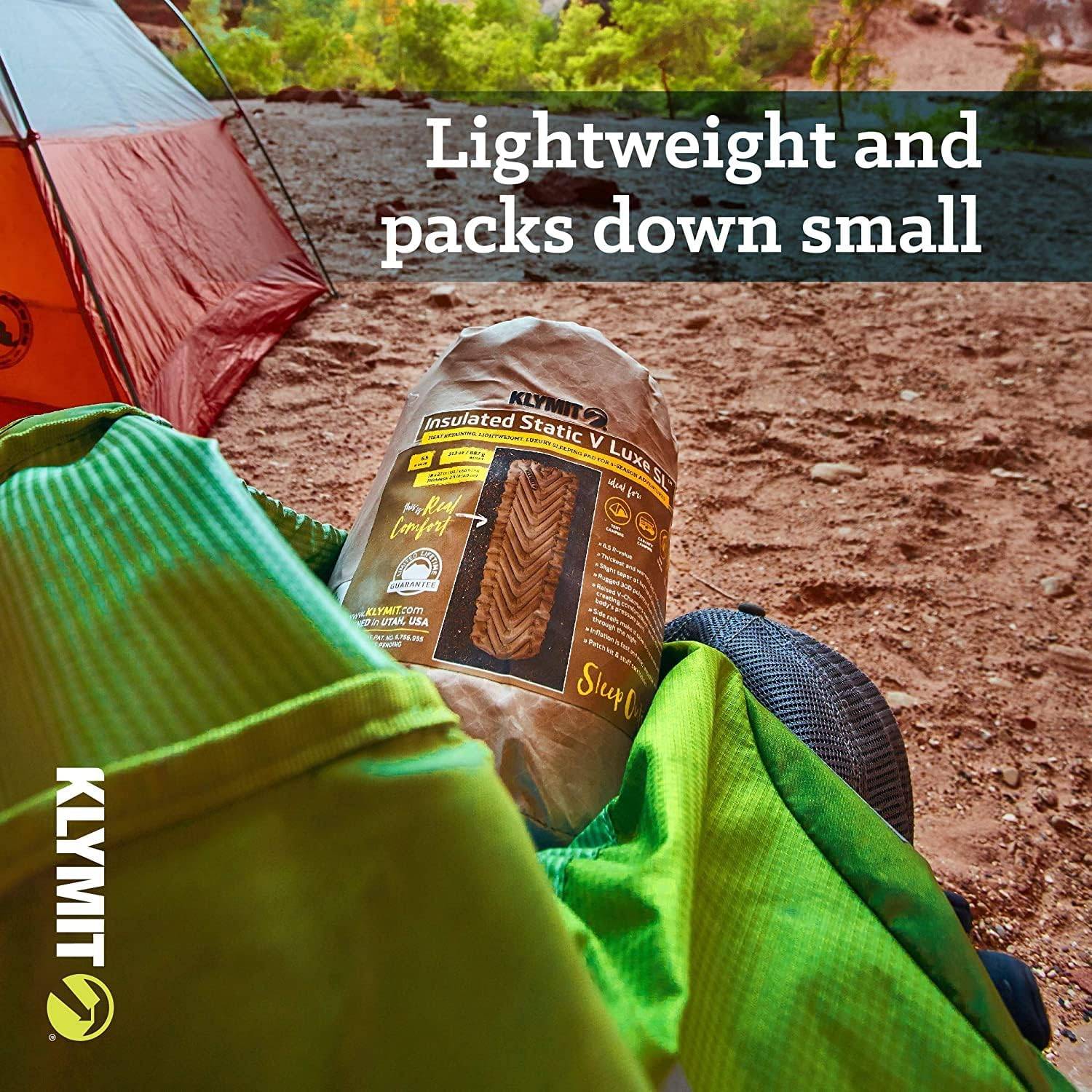 KLYMIT Static V Luxe SL, Sleeping Pad, Extra Wide, Best Comfort for Car Camping, Travel, and Backpacking image number 5