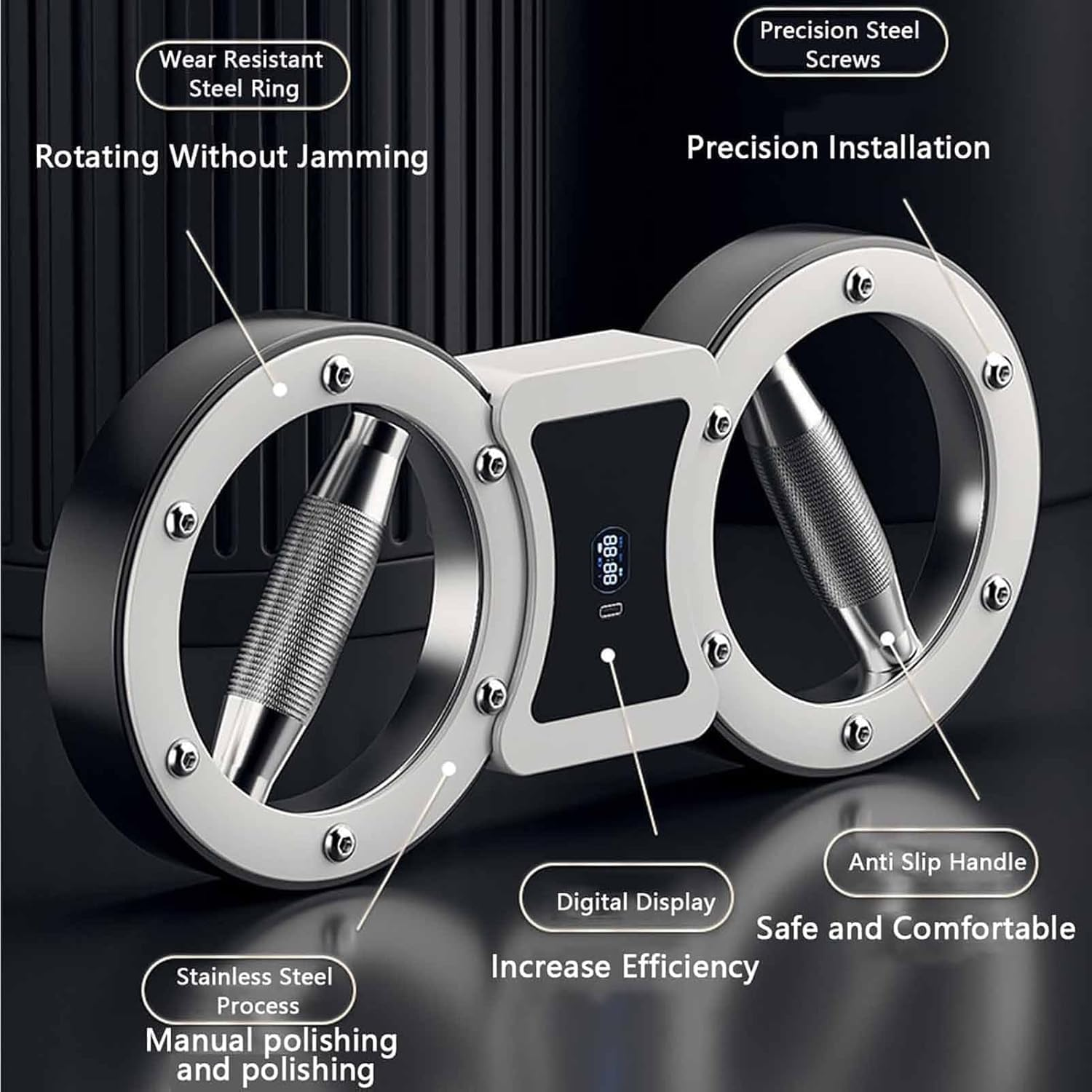 Spinning Rotator Burn Machine with Counter, 12LB Arm Exercise Equipment with Adjustable Resistance, Multi-Functional Rotational Trainer Grip Strength Trainer image number 6