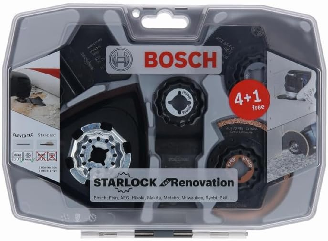Bosch Professional 5-Piece Starlock Multitool Set (For Wood, Metal, Multimaterial and Abrasive Materials, Accessories Multifunction Tool) image number 4