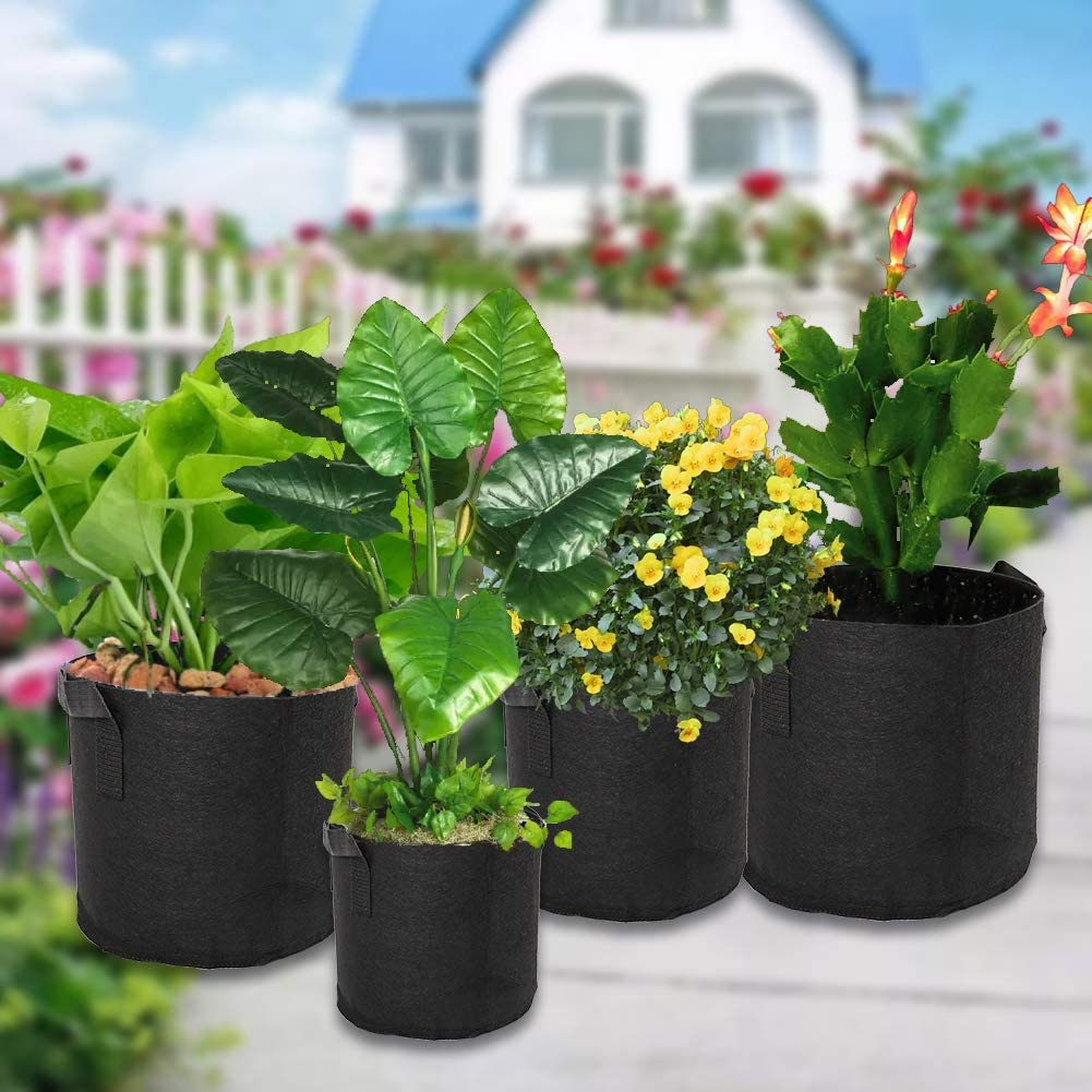 Valuehall Grow Bags Thickened Nonwoven Aeration Fabric Pots Plant Grow Bags Plant Pots with Handles V8020 (6 Pack- 10 Gallons) image number 2