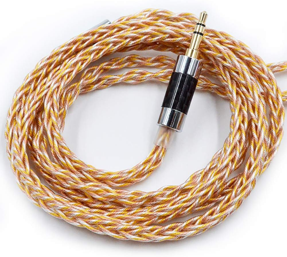 KZ Gold Silver and Copper Mixed (784 Cores) Upgrade Cable, Hifi Audio 0.75MM 2PIN Replacement IEM Earbuds Wire Compatible with C PIN Headphone